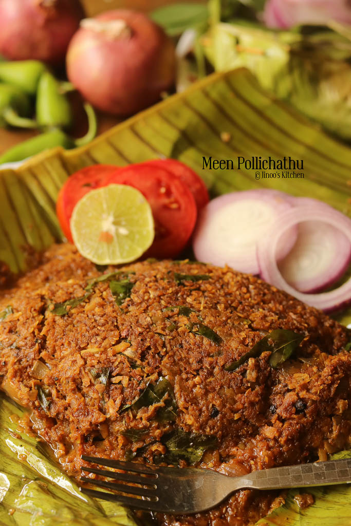 Meen Pollichathu Recipe | Fish Pollichathu Kerala Style Jinoo's Kitchen