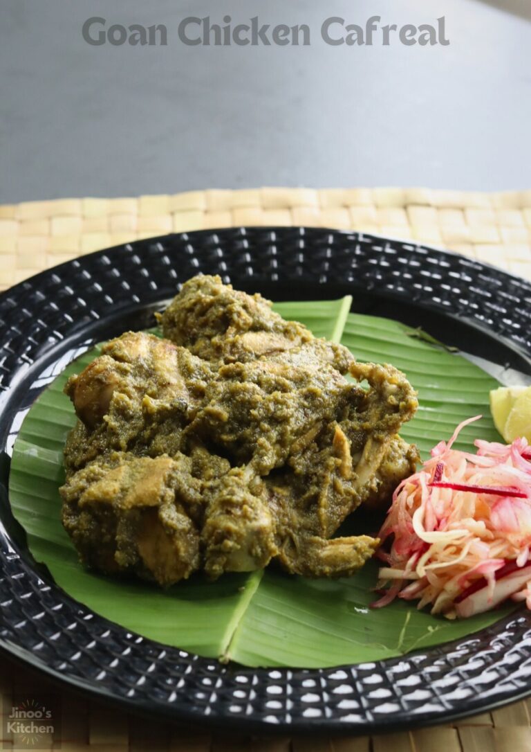 Chicken Cafreal recipe | Goan Style Green chicken semi gravy recipe