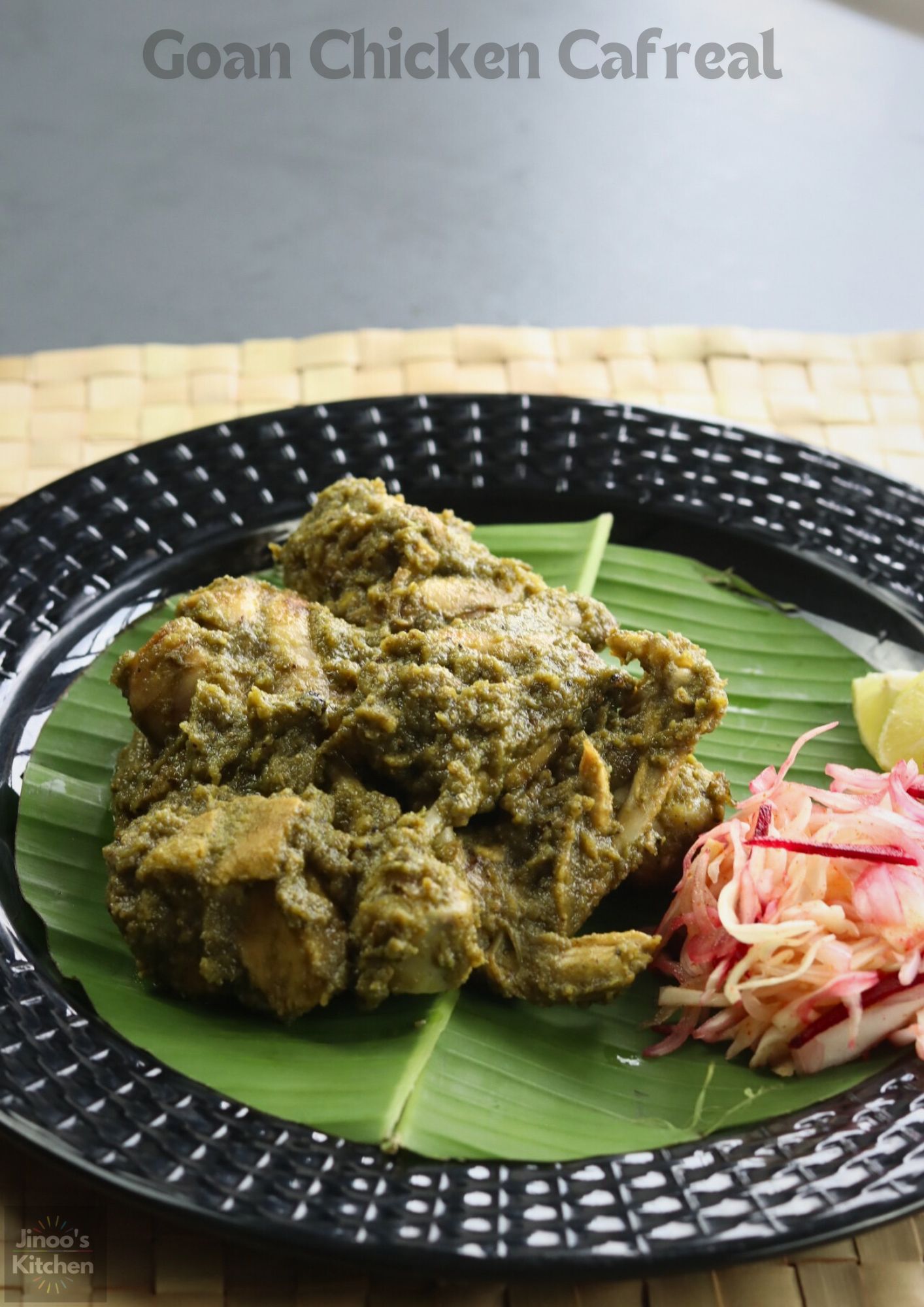 Chicken Cafreal recipe | Goan Style Green chicken semi gravy recipe