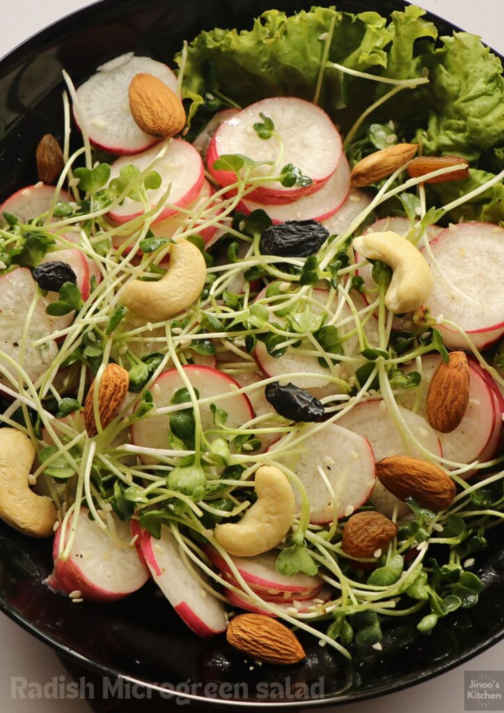 radish microgreen salad
