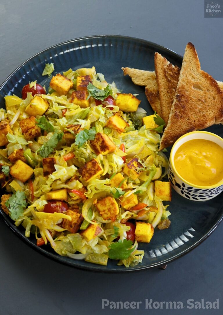 Paneer Korma Salad Recipe | Indian-Style Salad with Saffron Cashew Dressing