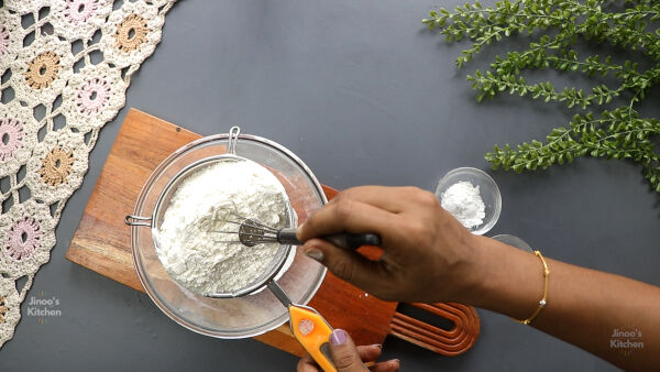 sift the flour for orange loaf cake