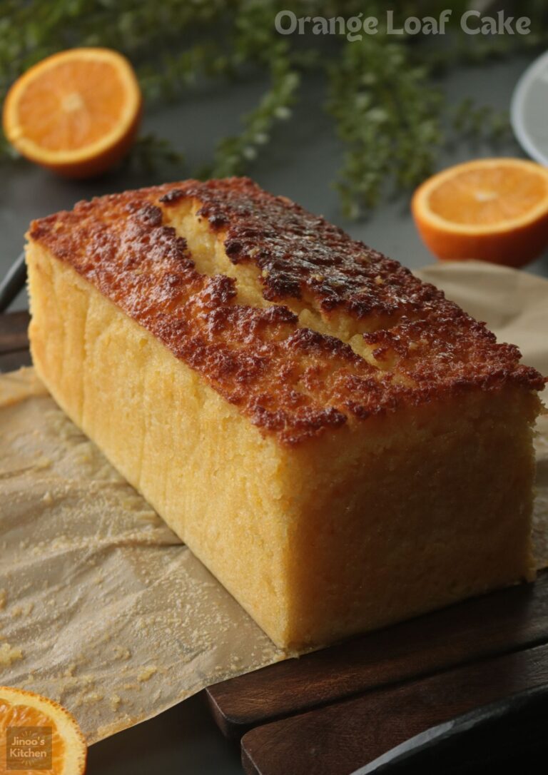 final orange loaf cake ready to serve