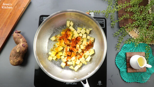 roasted sweet potato salad - roasting of sweet potato6