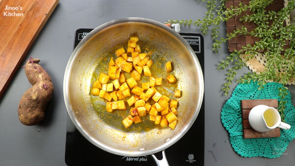 roasted sweet potato salad - roasting of sweet potato8