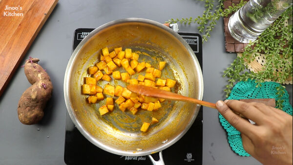 roasted sweet potato salad - roasting of sweet potato9