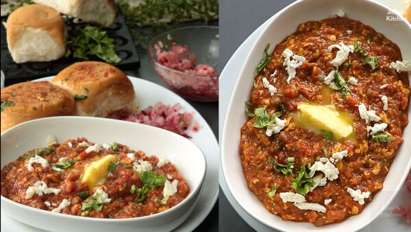 paneer pav bhaji serving final shot