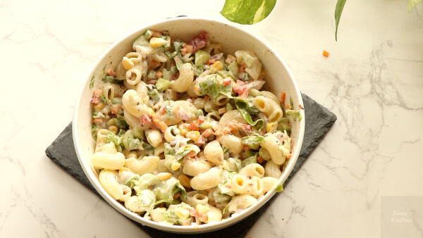 mix well  pasta salad