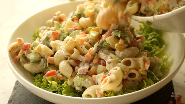 serve the salad  pasta salad