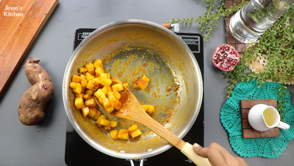 roasted sweet potato salad - roasting of sweet potato10