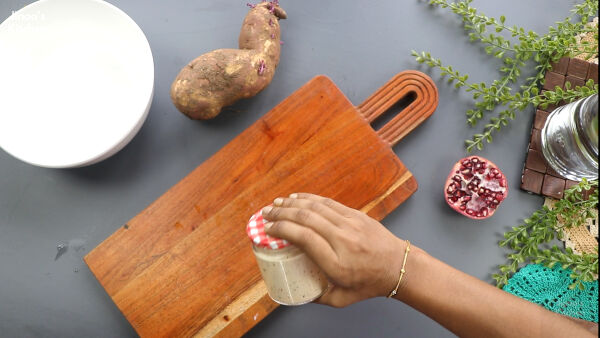 preparing dressing for sweet potato salad step 6