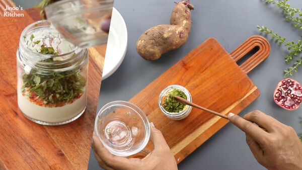 preparing dressing for sweet potato salad step 4