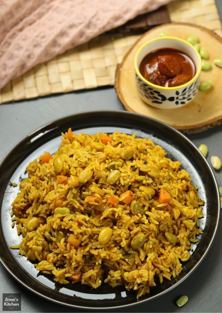 Mochai Carrot Dill Leaves Rice – Lima Beans Rice – Healthy One Pot Recipe